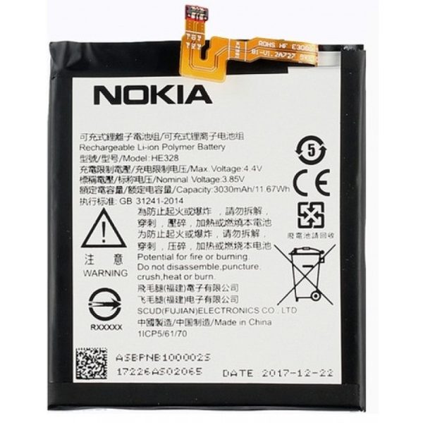باتری موبایل مدل HE328 با ظرفیت 3030mAh مناسب برای گوشی نوکیا 8 میباشد برای سفارش با شماره 09126439322 تماس بگیرید