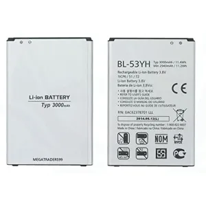 باتری موبایل مدل BL-53YH با ظرفیت 3000mAh مناسب برای گوشی موبایل ال جی G3 میباشد برای سفارش با شماره 09126439322 تماس بگیرید