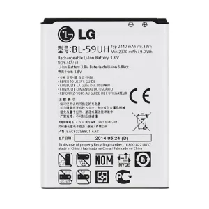 باتری موبایل مدل BL-59UH با ظرفیت 2440mAh مناسب برای گوشی موبایل ال جی G2 mini میباشد برای سفارش با شماره 09126439322 تماس بگیرید