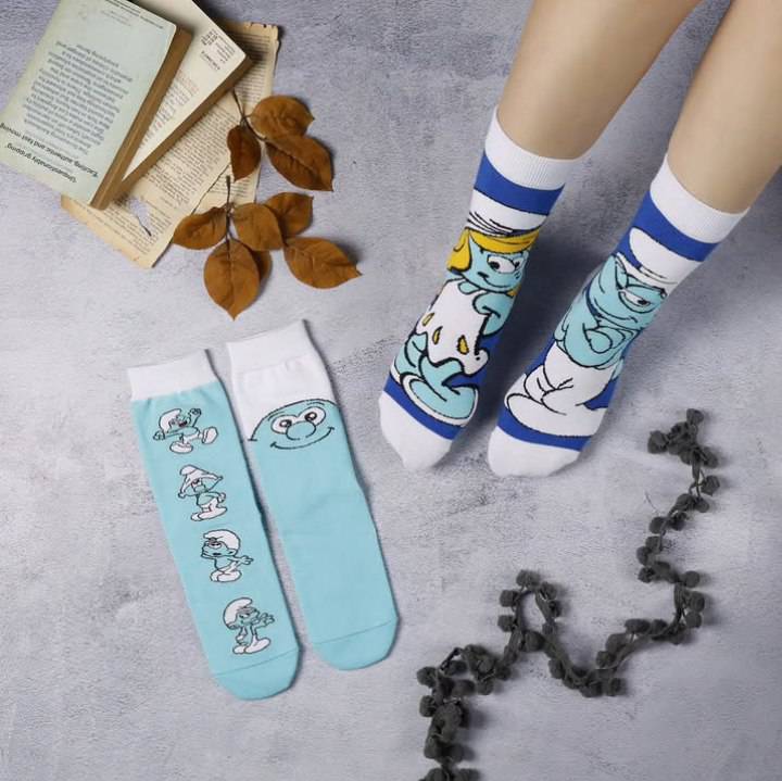 مجموعه دو عددی جوراب ساقدار اسمورف