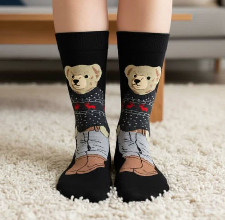 جوراب ساقدار تدی مشکی - Image 2