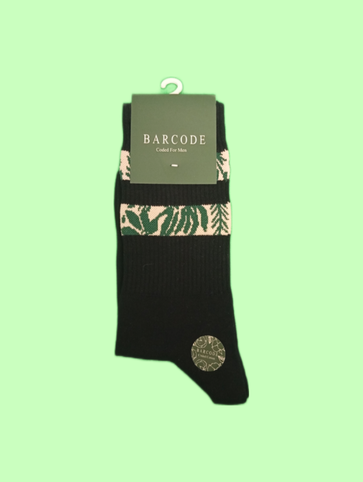 جوراب ساقدار مردانه بارکد مدل دو خط برگ