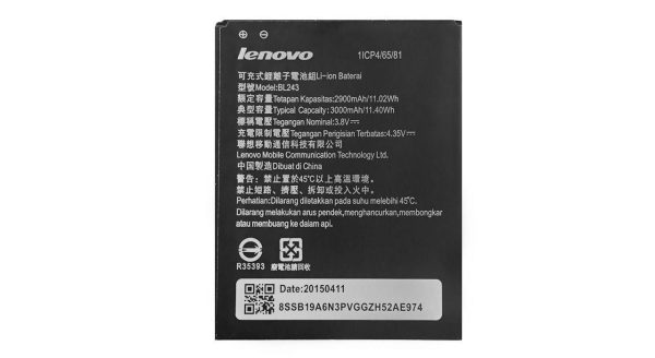 باتری موبایل لنوو مدل BL243 با ظرفیت 2900mAh مناسب برای گوشی های موبایل لنوو A7000 میباشد برای سفارش با شماره 09126439322 تماس بگیرید