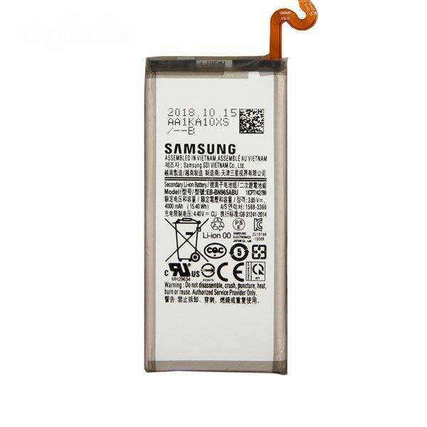باتری موبایل EB-BN965ABU ظرفیت 4000 مناسب برای موبایل سامسونگ Galaxy Note 9 میباشد برای سفارش با شماره 09126439322 تماس بگیرید